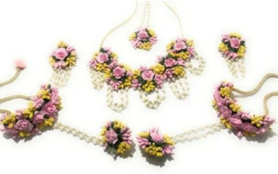 Arihant Shop Fabric Pink Jewellery Set(Pack of 1)