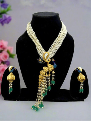 amulet aura Brass Gold-plated Green, White, Gold Jewellery Set(Pack of 1)