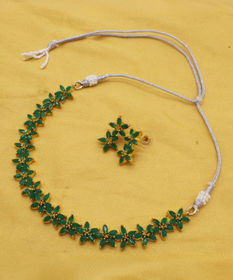 Gleamora Copper Silver Green Jewellery Set(Pack of 3)