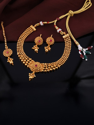 Rangrozo Jewellery Brass, Alloy Gold-plated Gold Jewellery Set(Pack of 1)