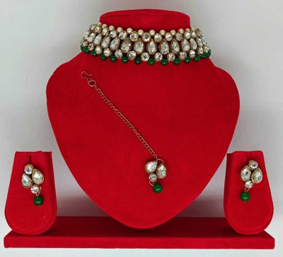 house of common Alloy Gold-plated White Jewellery Set(Pack of 1)