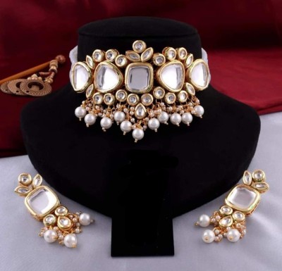 Unichef Alloy Gold-plated White Jewellery Set(Pack of 3)