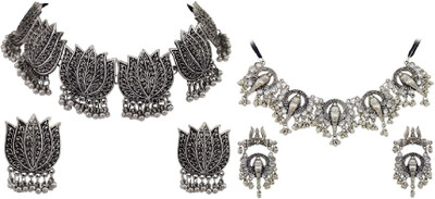 Anamya Collections Alloy Silver Jewellery Set(Pack of 6)