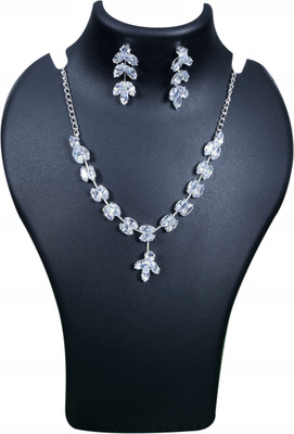LAVALIER JEWELS Crystal Silver Jewellery Set(Pack of 3)