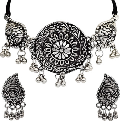 Ruhi Alloy Silver Jewellery Set(Pack of 1)