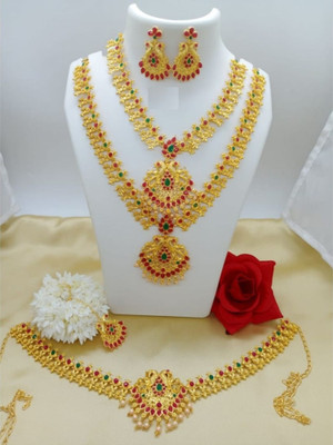 MAKHAN Alloy Gold-plated Gold Jewellery Set(Pack of 1)