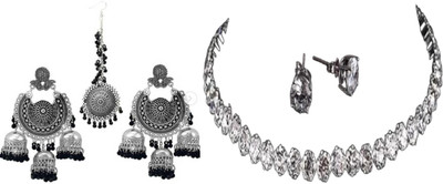 JMBW INTERNATIONAL Alloy Black, Silver, Silver Jewellery Set(Pack of 2)