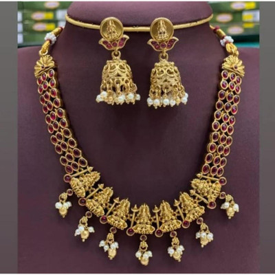 Shilpa Creation Brass Maroon Jewellery Set(Pack of 1)