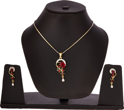 ZENEME Alloy Gold-plated Red, Black Jewellery Set(Pack of 1)