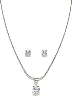 fabula Alloy Silver Silver, White Jewellery Set(Pack of 2)
