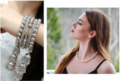 ZuriKrisha Metal, Alloy Silver Silver Jewellery Set(Pack of 1)