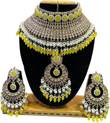 SS IMITATION JEWELLERY Alloy Gold-plated Yellow Jewellery Set(Pack of 3)