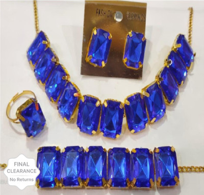 shivay Alloy Blue Jewellery Set(Pack of 1)