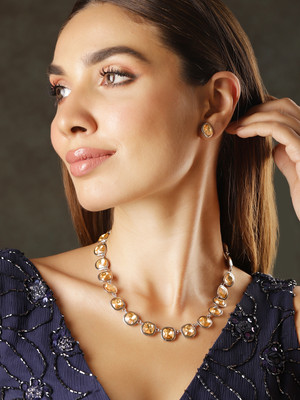 RUBANS Brass Silver Gold, Silver Jewellery Set(Pack of 1)