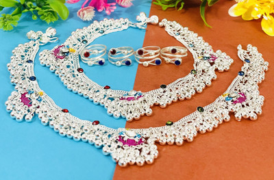 SONU SELECT Alloy Silver Silver Jewellery Set(Pack of 6)
