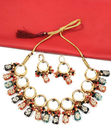 Shaili Craft Alloy Gold-plated Multicolor Jewellery Set(Pack of 1)