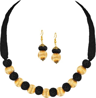 JFL Jewellery for Less Copper Gold-plated Black Jewellery Set(Pack of 1)
