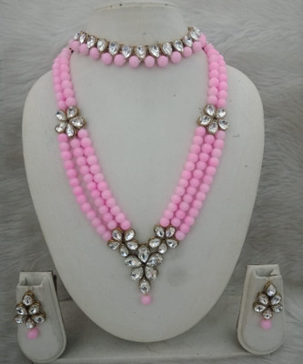 CATALYST Alloy Gold-plated Pink Jewellery Set(Pack of 1)