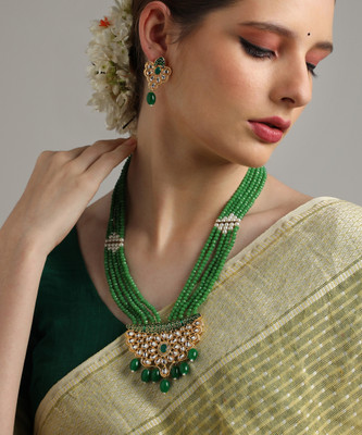 ANOUK Alloy Gold-plated Green Jewellery Set(Pack of 2)