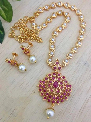 DIKSHA COLLECTION Alloy Gold-plated Gold Jewellery Set(Pack of 1)