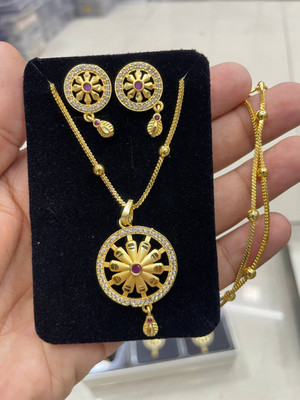 dearknot Alloy Gold-plated Gold Jewellery Set(Pack of 1)