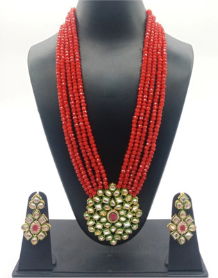 Opus Gems Alloy Gold-plated Red Jewellery Set(Pack of 1)