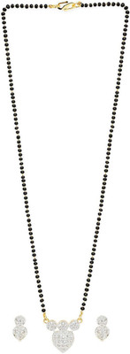 Anamya Collections Alloy Black, White, Gold Jewellery Set(Pack of 1)