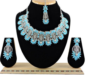VATSALYA creation Alloy Gold-plated Turquoise Jewellery Set(Pack of 1)