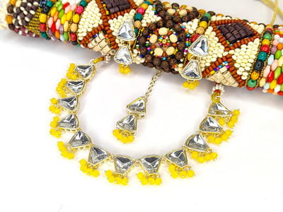 Zarmar fashion Stone Gold-plated Gold, White, Yellow Jewellery Set(Pack of 1)