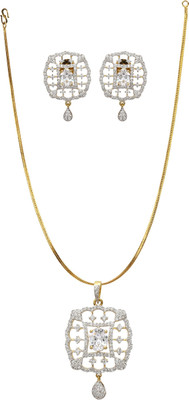house of common Brass Gold-plated White Jewellery Set(Pack of 1)