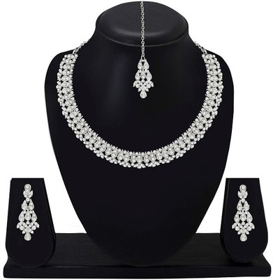 Atasi International Alloy Rhodium White Jewellery Set(Pack of 1)