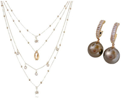 SKG Fashions Stone Gold, Black Jewellery Set(Pack of 1)