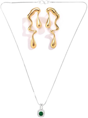 SRK Fashions Alloy Green, Gold Jewellery Set(Pack of 1)