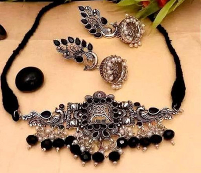 Luckshay creations Alloy Black Silver Black Jewellery Set(Pack of 2)