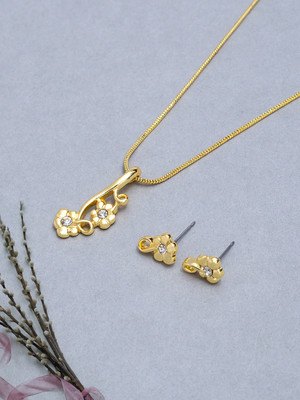 GOLDEN PEACOCK Alloy Gold-plated Gold Jewellery Set(Pack of 1)