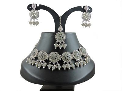 VATSALYA creation Alloy Gold-plated Grey Jewellery Set(Pack of 3)