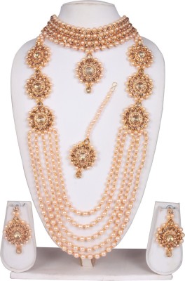 JaiShree Jewels Wood Gold-plated Gold Jewellery Set(Pack of 1)