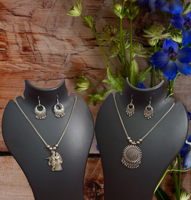 Maity Mitra Oxidised Silver Silver Silver Jewellery Set(Pack of 4)