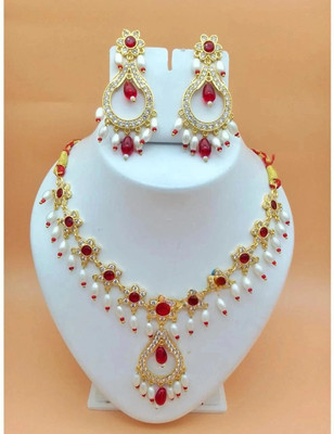Dado sutho Alloy Gold-plated Red Jewellery Set(Pack of 1)