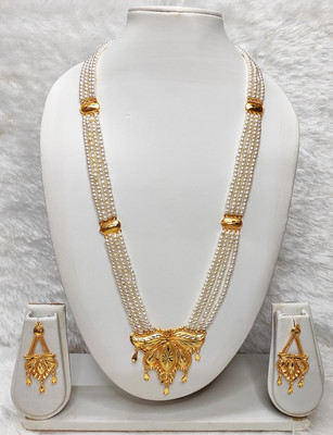 royal gold Brass Gold-plated Gold Jewellery Set(Pack of 1)