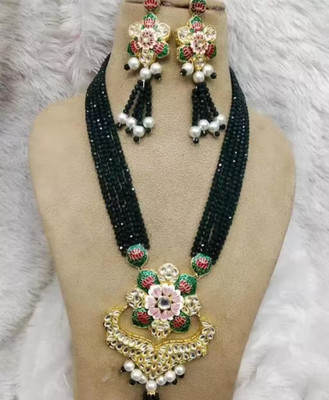 SHYAM Alloy Gold-plated Green Jewellery Set(Pack of 1)