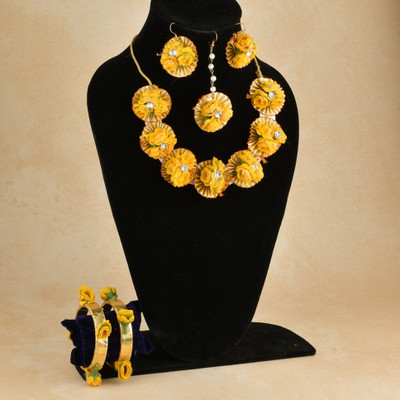 Lecner Fabric Gold-plated Yellow Jewellery Set(Pack of 1)