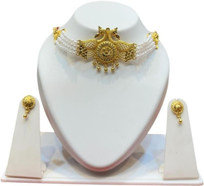 RNJewels Alloy Gold-plated Gold Jewellery Set(Pack of 1)