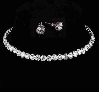 V.V. Sons Stone, Alloy White Jewellery Set(Pack of 1)