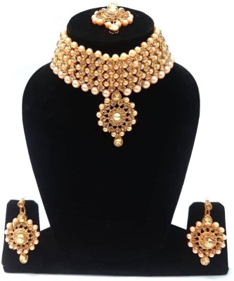 Aksh Enterprises Alloy Gold-plated Rose Gold Jewellery Set(Pack of 1)