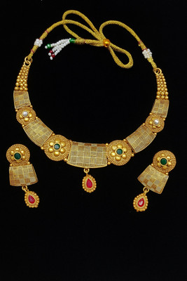 diven shop Brass Gold-plated Gold Jewellery Set(Pack of 3)