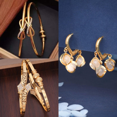 ANOUK Brass Gold-plated Platinum, Yellow Jewellery Set(Pack of 3)