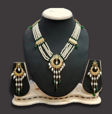jevel Alloy Gold-plated Green Jewellery Set(Pack of 1)