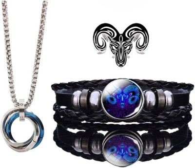 Elanora Jewels Alloy Sterling Silver Blue Jewellery Set(Pack of 2)