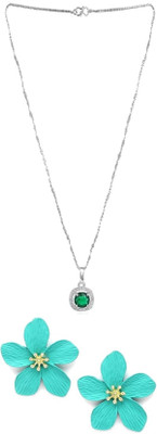 Gauri Fashions Stone Silver, Blue Jewellery Set(Pack of 1)